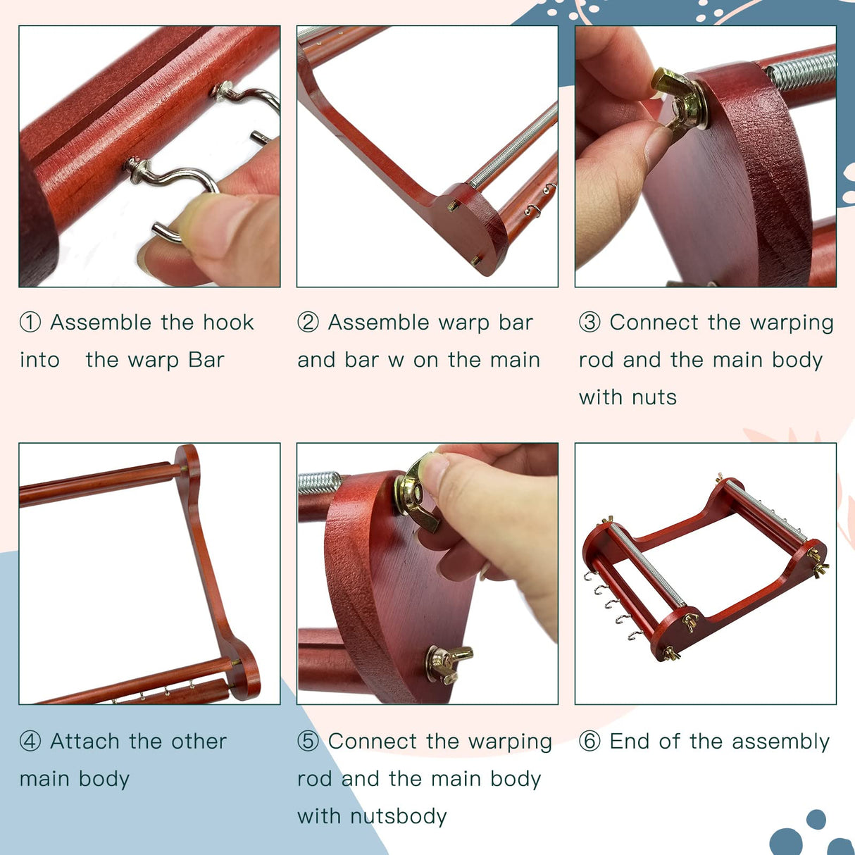 INDIVSHOW The Wooden Bead Loom Set with 20g Seed Bead,Needle,Cotton Thread,Needle Threader,Tweezre and Some Small Accessories,Tools for Bracelet,Necklace,Belts Jewelry Making INDIVSHOW