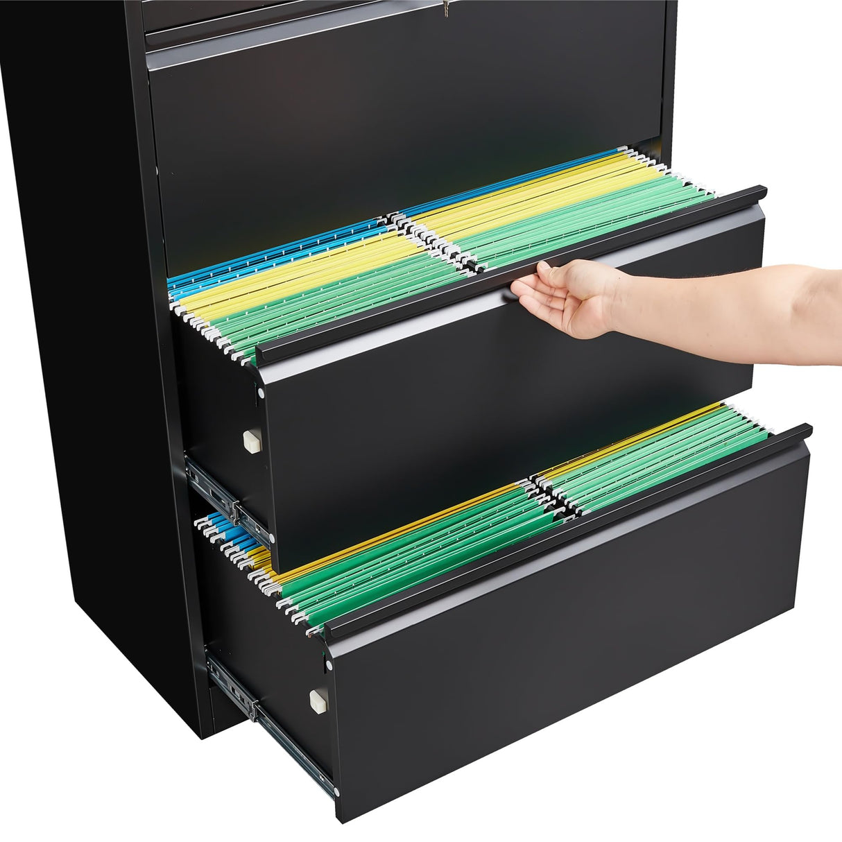 SISESOL Metal Storage Cabinet with Drawers, 71" File Cabinets for Home Office, Locking Steel Storage Cabinet with Doors and Shelves for Home, Office, Warehouse, Garage, School (Black, 3 Drawers) SISESOL