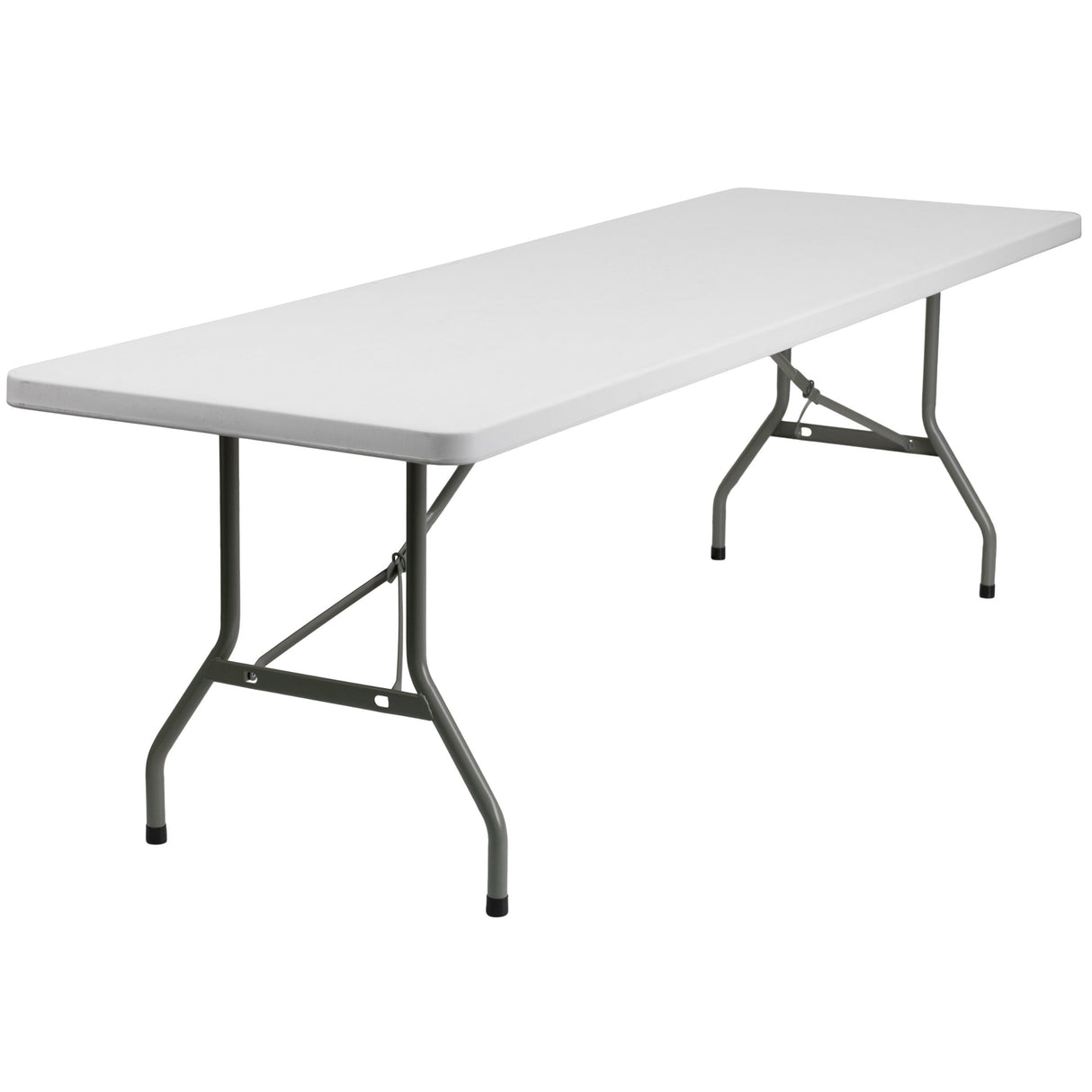 Flash Furniture Elon 8' Rectangular All-Occasion Plastic Folding Event Table, Foldable Portable Banquet Table for Indoor/Outdoor Events, White Flash Furniture
