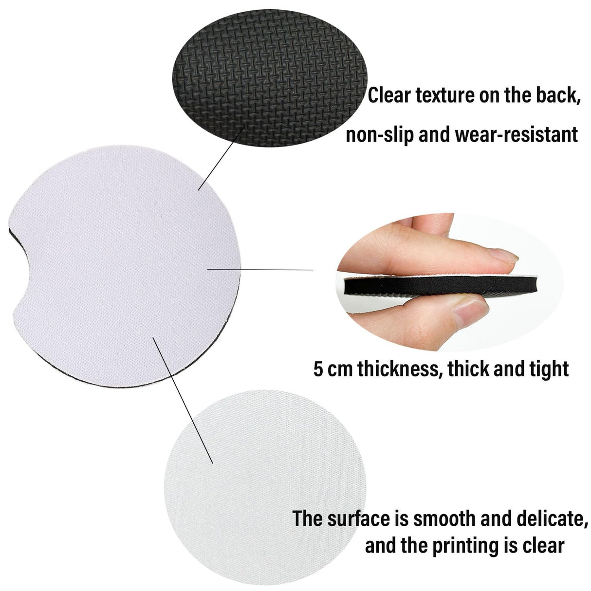 100 PCS Sublimation Blank Car Coasters with Car Coaster Packaging, 2.75 in Circular Opening Blank Sublimation Coasters for Thermal Sublimation DIY Crafts,Car Coasters for Selling Horsdo