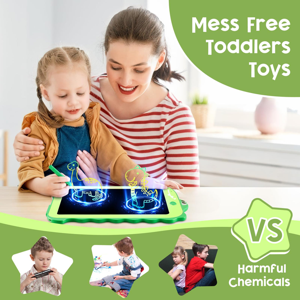 Teriph LCD Writing Tablet for Kids, Colorful Toddlers Toys Drawing Board, Educational Kid Toys, Doodle Pad Dinosaur Toys for 2 3 4 5 6 7 8 Year Old Boys Girls Birthday Party Christmas Gifts,8.5inch Teriph