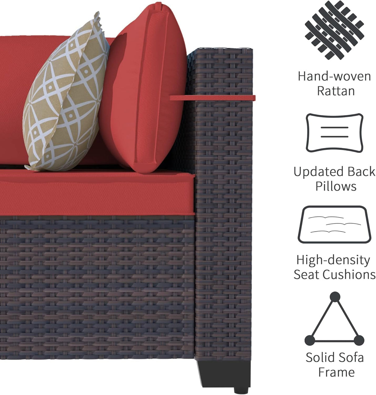 ASJMR 11 Pieces Patio Furniture Set with 2 Swivel Chairs Patio Furniture Outdoor Sectional Sofas with 55000 Gas Fire Pit Patio Conversation Set w/7-Cushions ASJMR