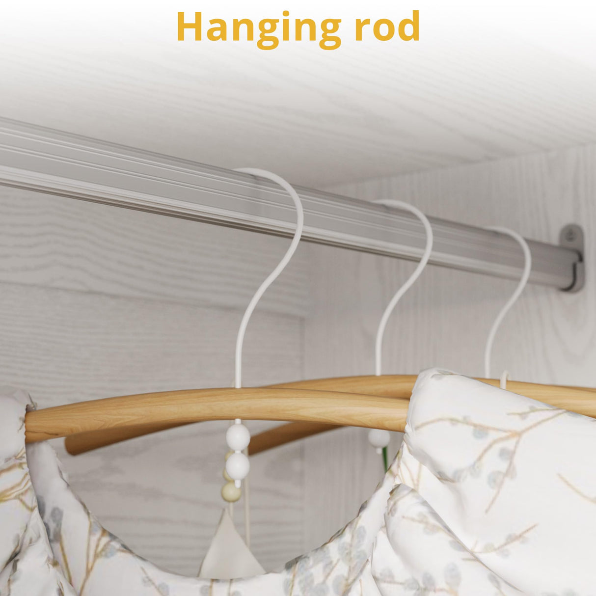 LIKIMIO Armoire Wardrobe Closet with Mirror, 70” Wooden Wardrobe Cabinet with 4 Doors, 2 Open Storage Shelves, Freestanding Bedroom Armoire with 3 Hooks & Hanging Rod for Home Room, White LIKIMIO