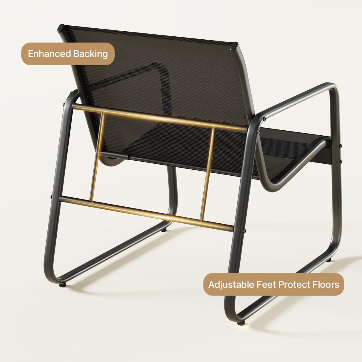 Gizoon 4 Piece Patio Furniture Set, Outdoor Patio Furniture with Loveseat and 2 Single Chairs, Bistro Table and Chairs Set for Backyard, Balcony, Lawn,Black Gizoon