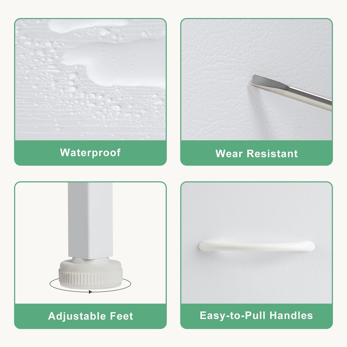 DUMOS TV Stand Dresser for Bedroom with 5 Fabric Drawer,Entertainment Center for 45 inch Television, Media Console Table with Storage, Open Shelf, Adjustable Feet, Living Room Furniture, White DUMOS