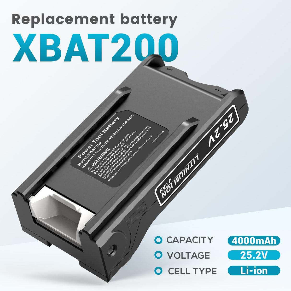 ARyee XBAT200 25.2V 4.0Ah Battery Compatible with Shark XBA-T200 Shark ION Rocket IONFlex ION F80 IONFlex 2X Cordless Vacuums Lithium Battery ARyee