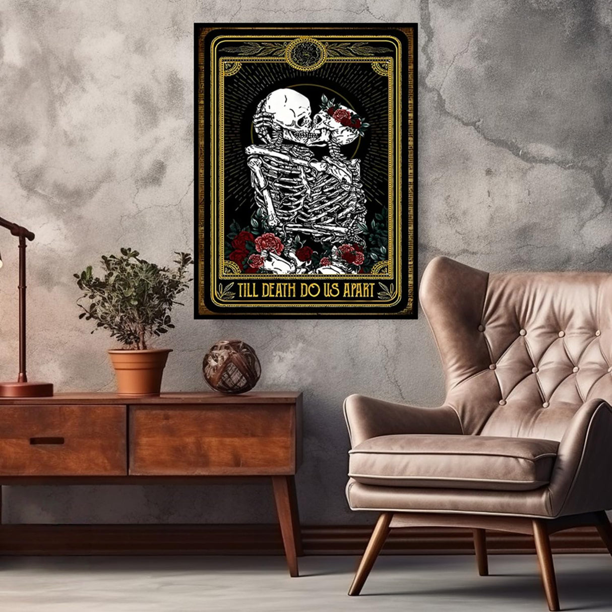 CHWGLFGG 5D Diamond Art Kits for Adults Beginners, Tarot Card Skull Kissing Diamond Painting Kits, DIY Full Round Drill Paint by Diamonds Dot Gem Art for Adults, Home Wall Decor 12x 16 Inch CHWGLFGG