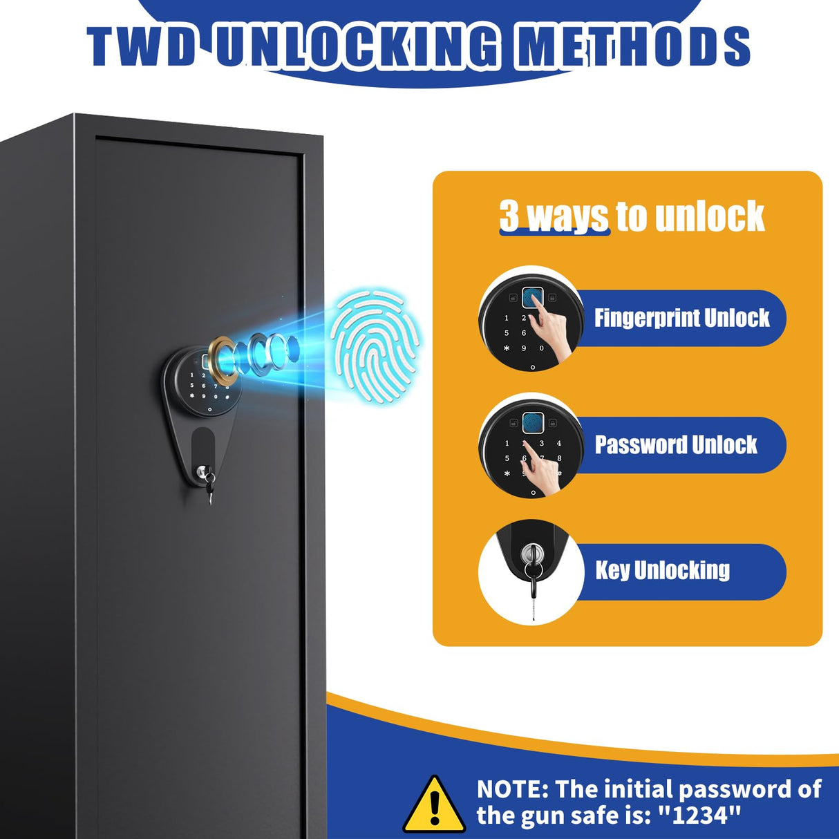 5-8 Gun Safe,Gun Cabinet for Rifles and Pistols, Tall Gun Safe for Shotguns, Biometric Gun Cabinet for Home with Alarm System and Silent Mode, Detachable Gun Rack, Black (51.9"H x 11"D x 11.8"W) ZZXCBB