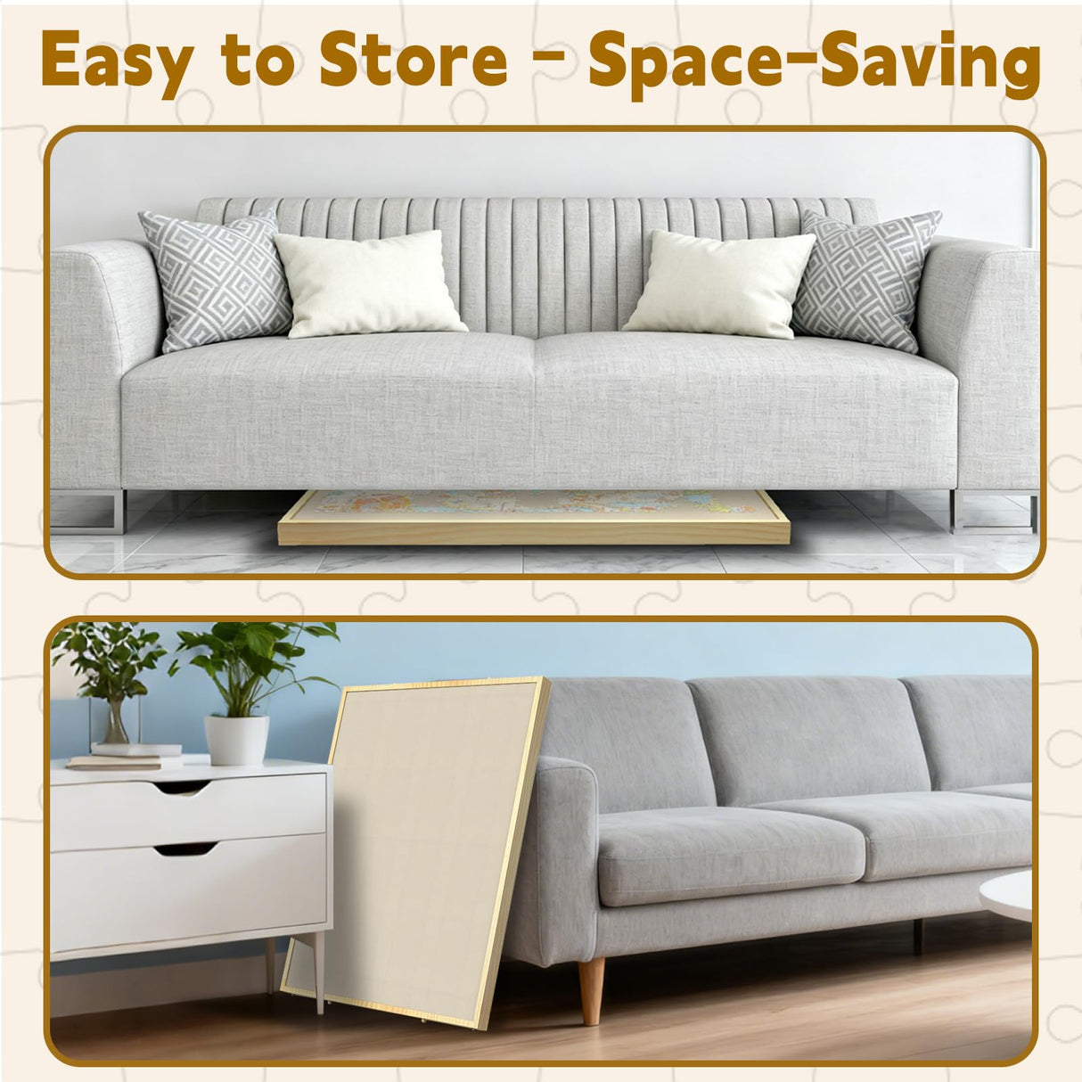 Jigsaw Puzzle Board with Drawers and Cover, Tilting Puzzle Board 1500 Pieces with 5 Adjustable Angles, Portable Puzzle Board for Adults