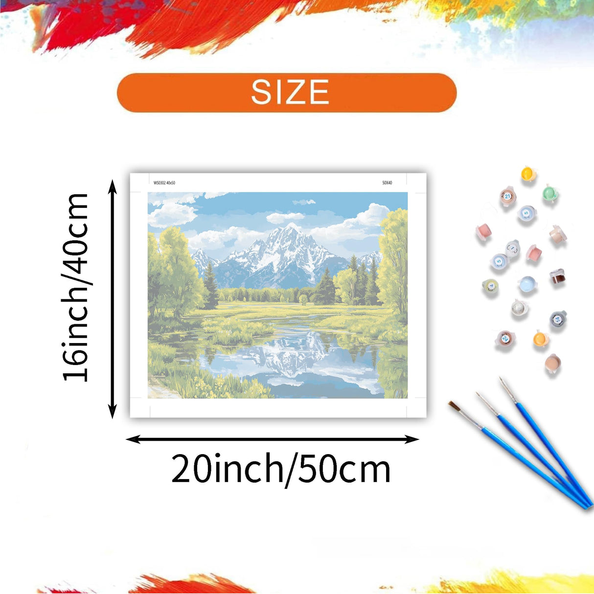 ARNLRDYA Grand Teton Paint by Numbers for Adults, Mountain Forest National Park Paint by Number Kits, Lake Scenery Acrylic Painting on Canvas for Gift Home Decor(20x16inches,No Frame) ARNLRDYA