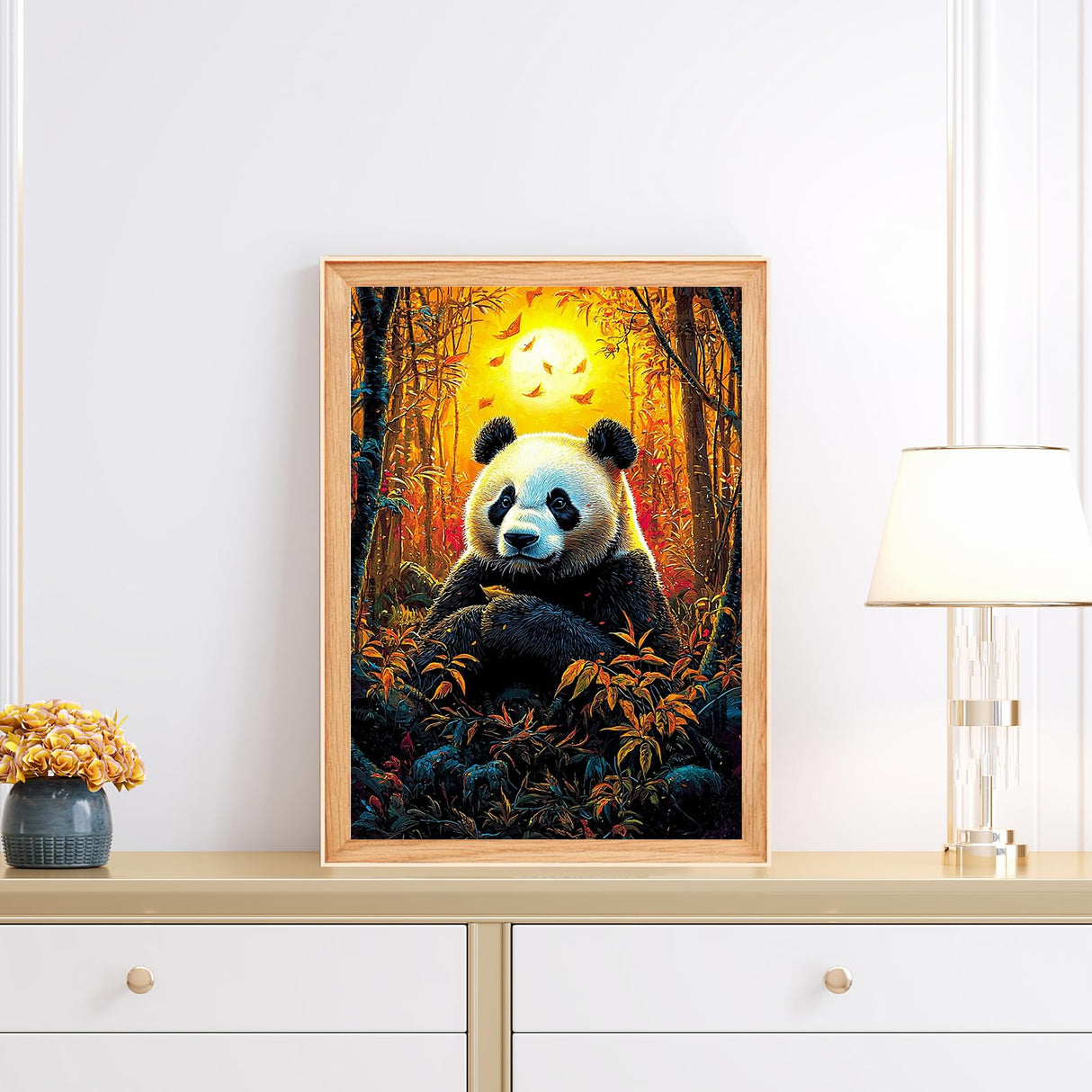 RICUVED Diamond Art Painting Kits for Adults, Panda Diamond Painting Kits 5D Animal Diamond Art Kit for Beginner, Diamond Painting Full Round Drill Art and Crafts for Gift Decor 30x40cm RICUVED