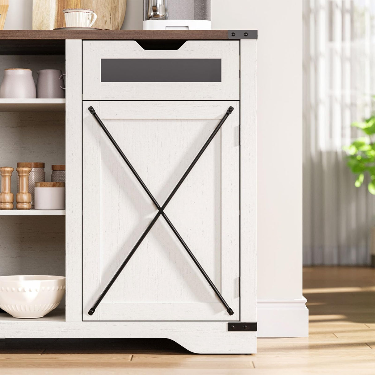 FiveWillowise Tall TV Stand, White Entertainment Center with Storage Cabinets for 65 Inch TV, 60'' Modern Media Console Table with Drawers and Adjustable Shelves, Television Stands for Living Room FiveWillowise