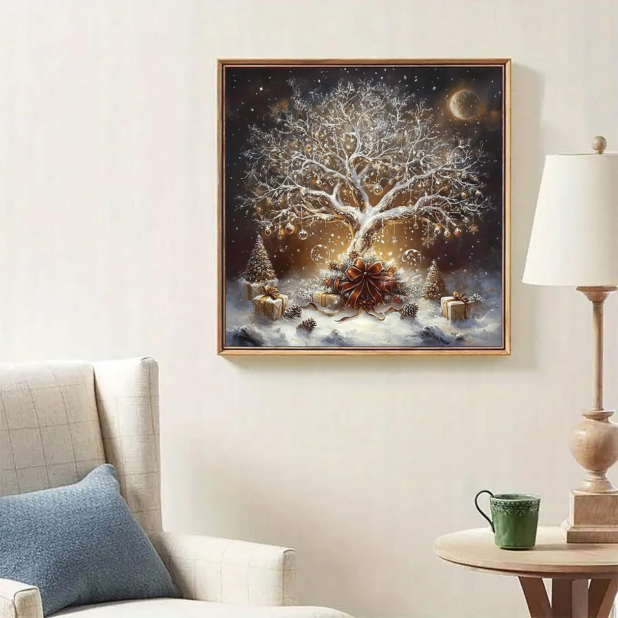 Christmas Tree of Life Diamond Art Kits for Adults, 5D Diamond Painting Kits for Adults Beginners, DIY Full Round Drill Diamond Dot Painting Gem Art Kits for Adult, Home Wall Decor 13.8x13.8 Inch VCLKDIY