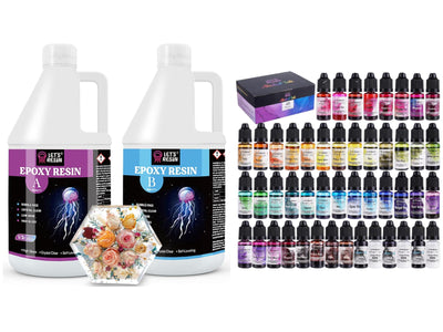 Bundle 1 Gallon Epoxy Resin Kit and 48pcs Concentrated Alcohol Ink Set