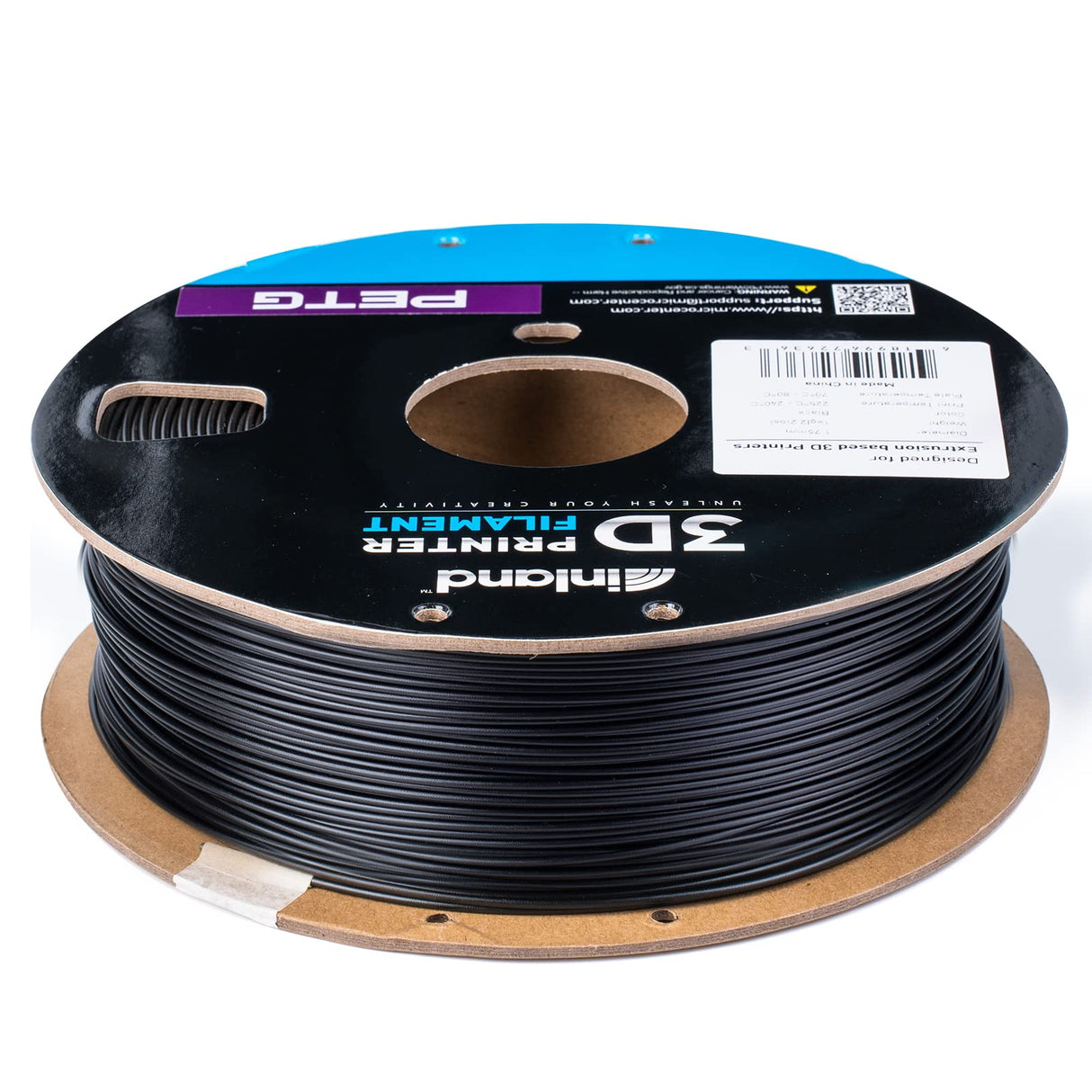 Inland Micro Center PETG Filament 1.75mm, Black - 1KG Spool - Dimensional Accuracy +/- 0.03mm INLAND