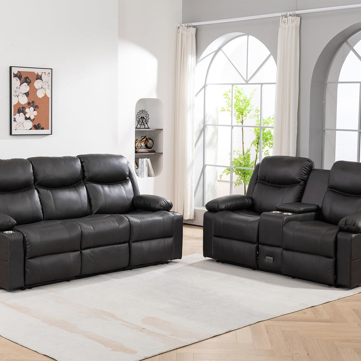 PALLOME Recliner Sofa Set - Reclining Sofa Couch Set, 2 Pieces Recline ...
