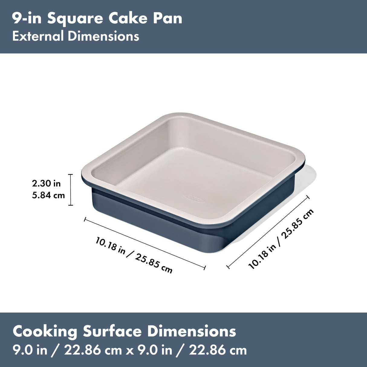 OXO Good Grips Non-Stick Pro Ceramic Coated Metal Bakeware 9” Square Cake Pan – Storm Blue OXO