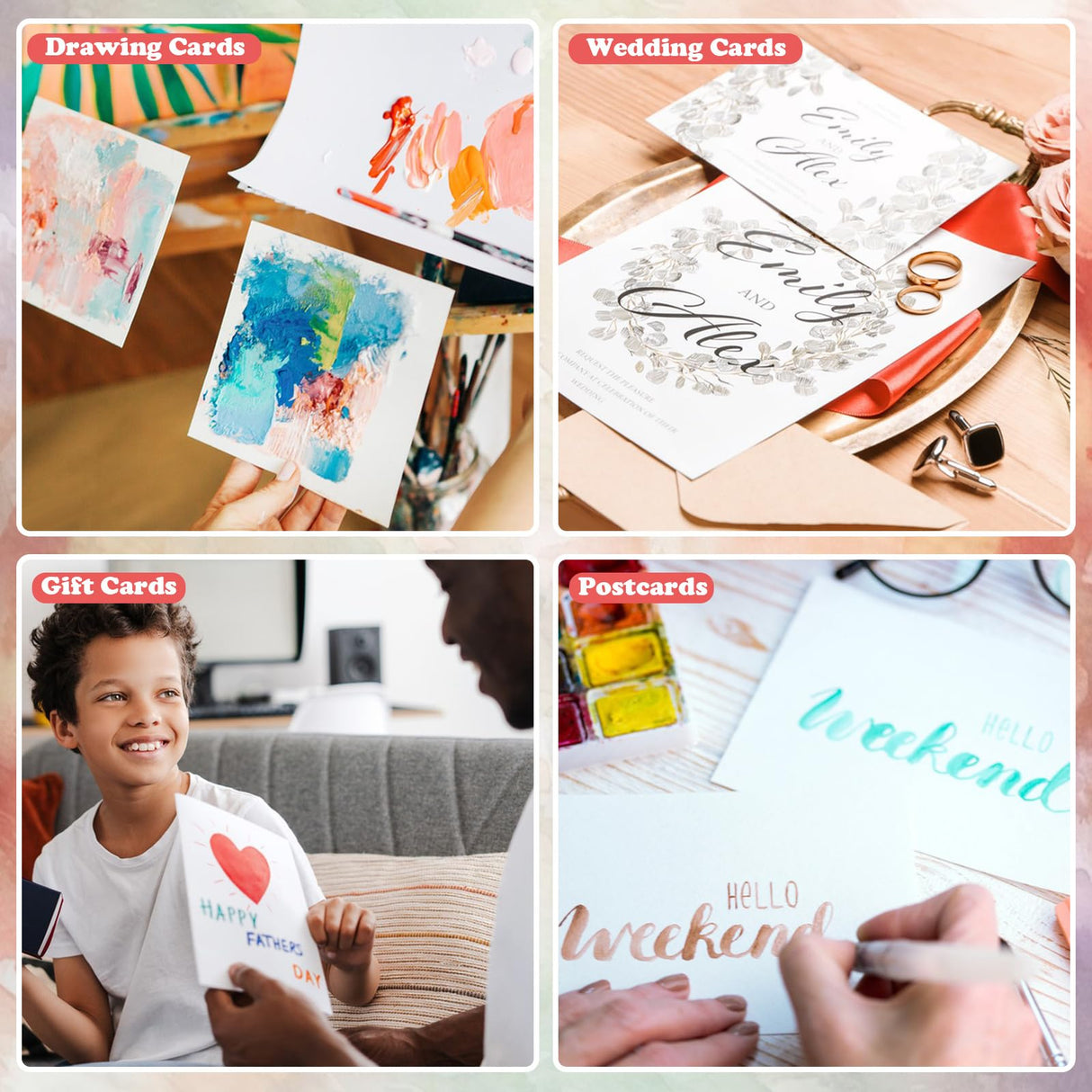 30 Sets Blank Watercolor Cards with Envelopes, 140lb/300GSM Cotton Watercolor Paper Cards, 4 x 6 in Foldable Watercolor Postcards with Envelopes for Greeting Cards Birthday Wedding Invitations ProSuites