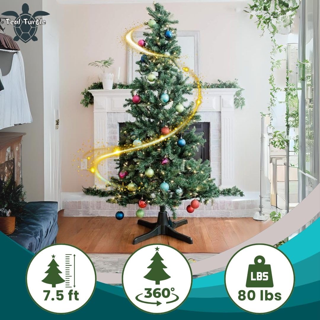 Winter Wonder Rotating Christmas Tree Stand for Artificial Trees Teal Turtle