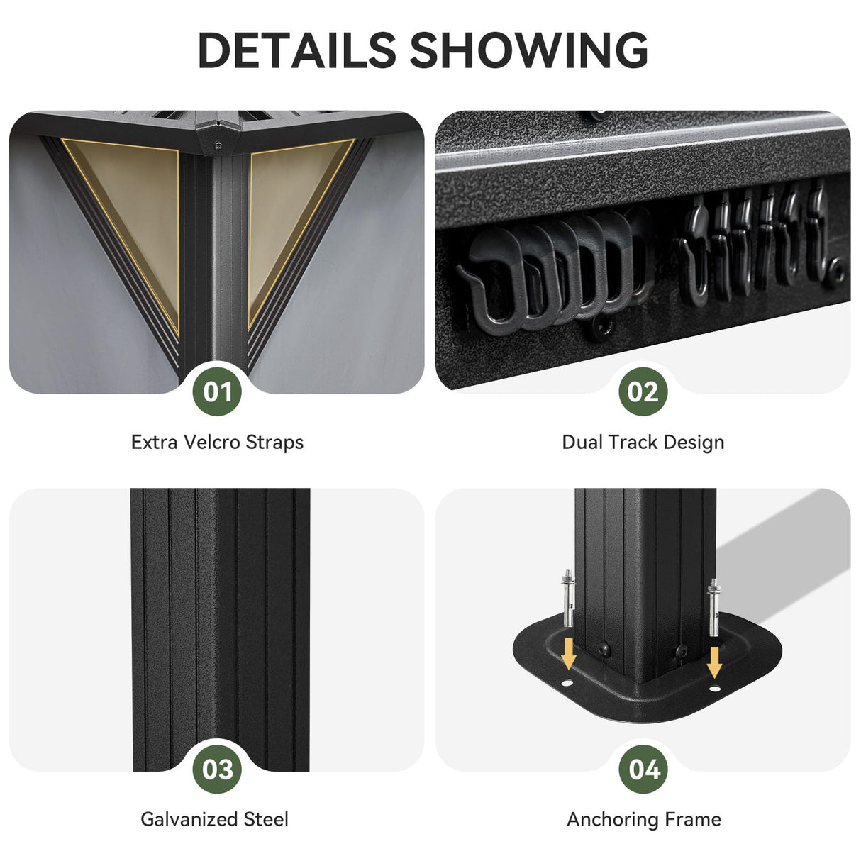 Aoxun 10'x12' Hardtop Gazebo, Aluminum Frame Canopy with Double Galvanized Steel Roof, Outdoor Metal Pavilion with Netting, Curtains for Backyard, Patio and Deck Aoxun