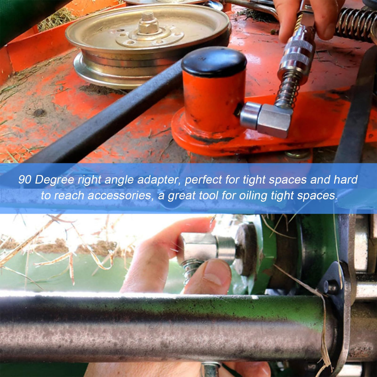 Wevdn 90 Degree Grease Coupler Adapter, Sturdy Steel Grease Coupler Adapter with Sleeves for Tight Spaces, Grease Gun Lubrication Tool for Car Farm Truck Industrial Use (Big Sleeve) Wevdn