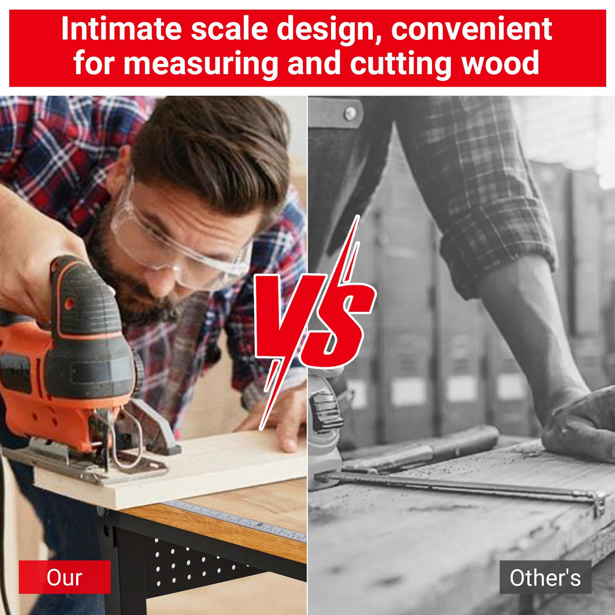 48" Adjustable Workbench,2000 Lbs Capacity Heavy Duty Rubber Wood Work Table with Wheels & Pegboard, 29"-40" Height Adjustable for Garage Workshop, Office Home Commercial Use TROPOW