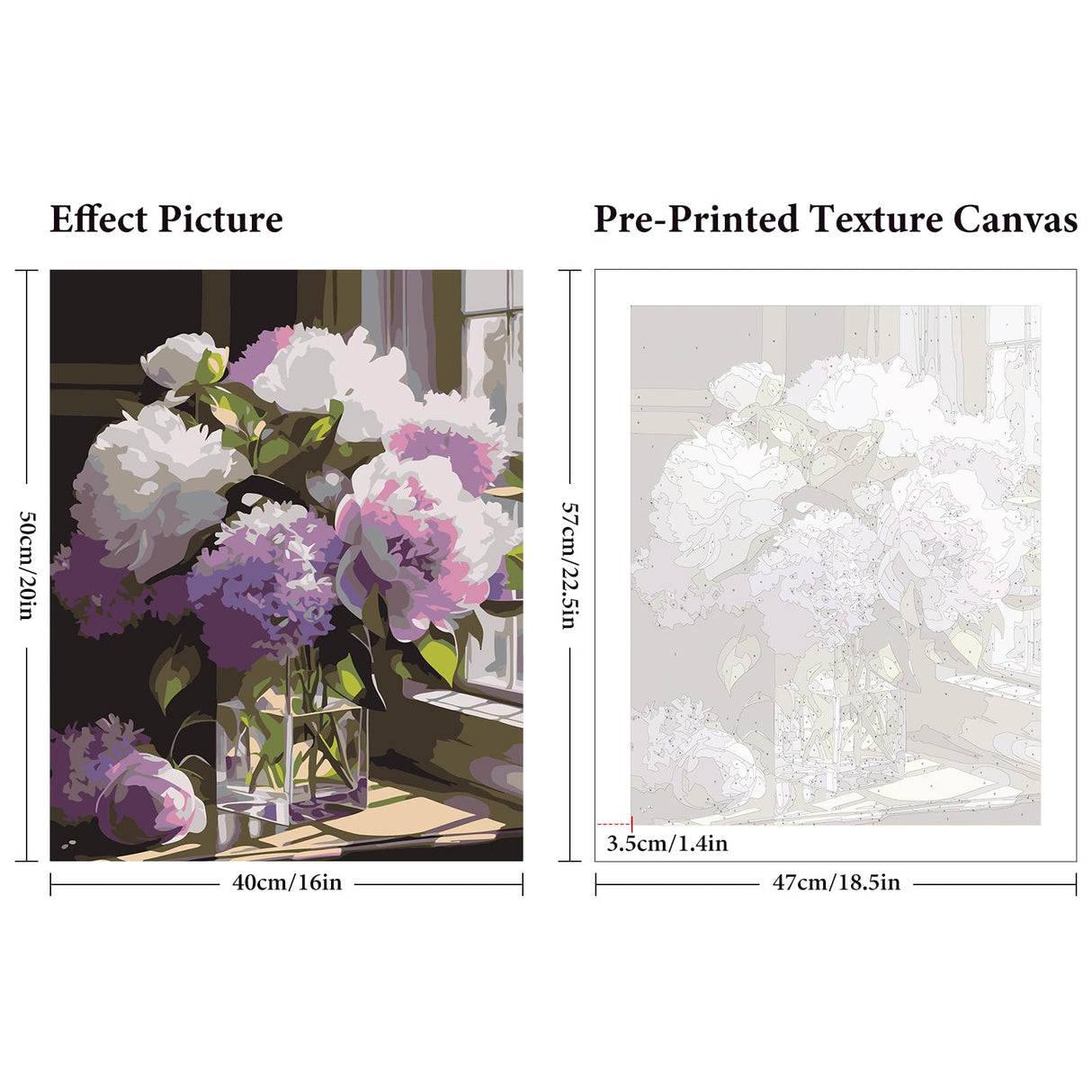 Fountor Paint by Numbers Kit for Adults Beginner, Flower Adult Paint by Number Kits on Canvas Without Frame, Windowsill Flowers Acrylic Oil Paint by Numbers for Home Decor Gift 16” W x 20”L Fountor