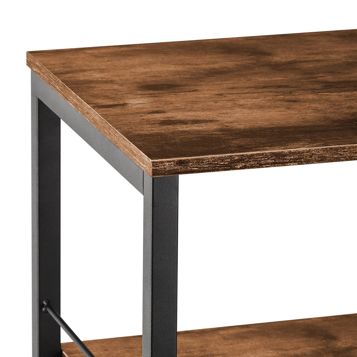 YBING Kitchen Island Cart Utility on Wheels Rolling Cart with Storage Organizer 4-Tier Farmhouse Serving Cart Stand with Wood Tabletop Shelf Units for Bathroom Office Industrial Brown YBING