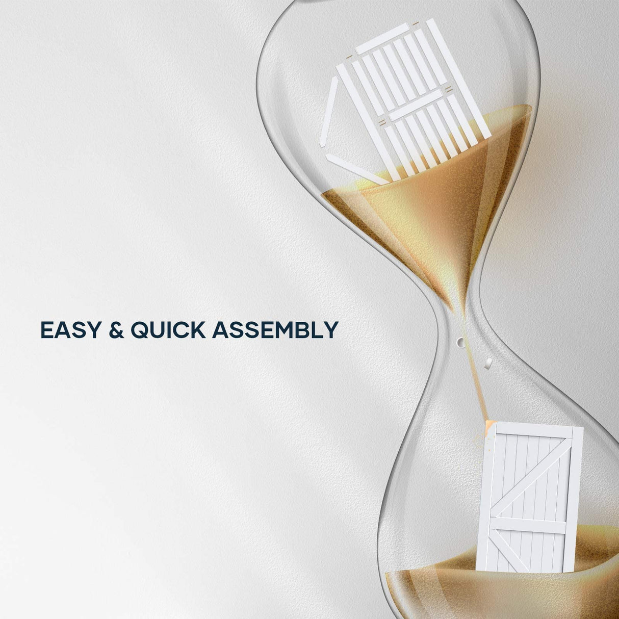 EaseLife 42in x 84in Sliding Barn Door with 7FT Barn Door Hardware Track Kit Included,Solid LVL Wood Slab Covered with Water-Proof & EaseLife