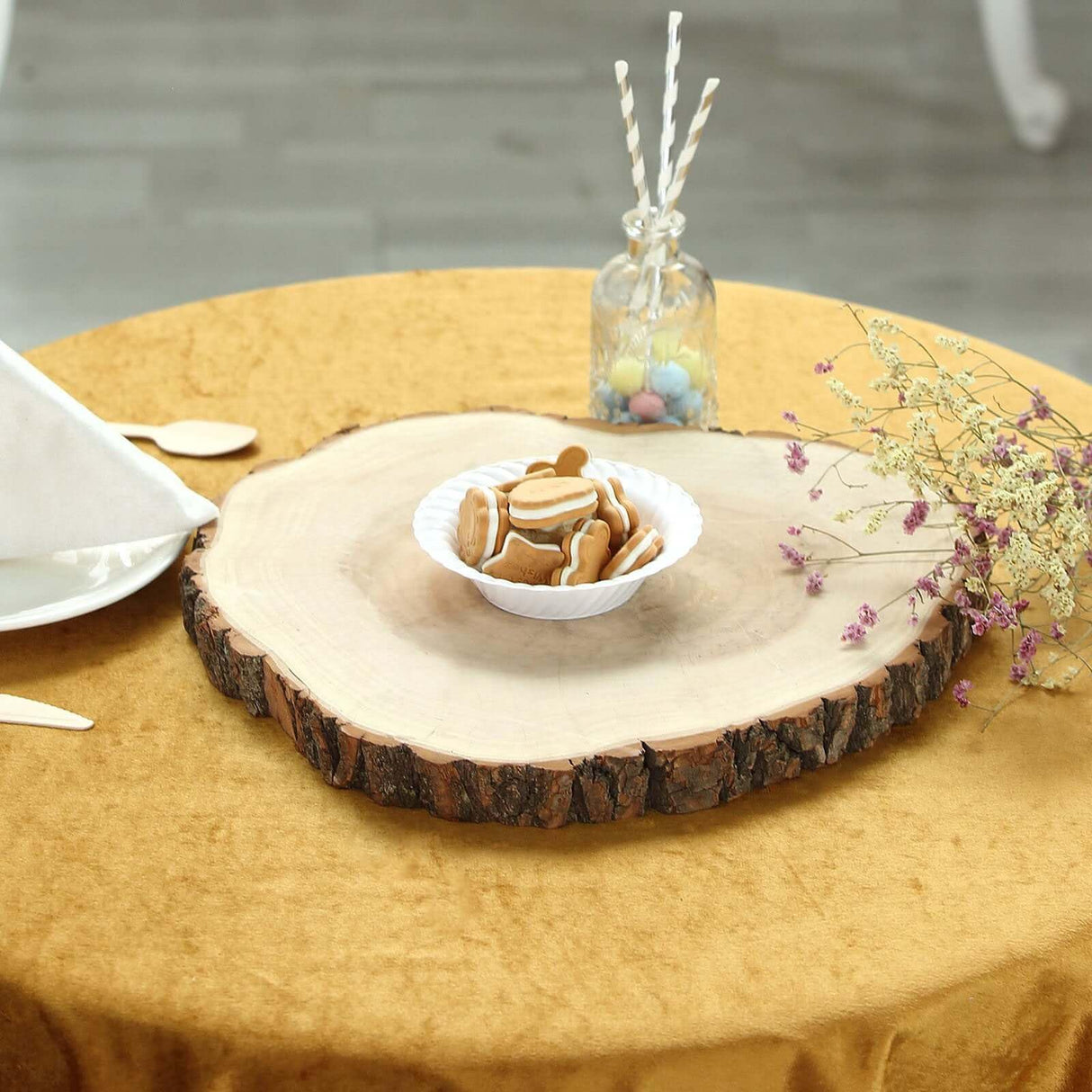Efavormart 15"~18" | Rustic Natural Wood Slices Round Poplar Wooden Slab Table Centerpiece Efavormart.com