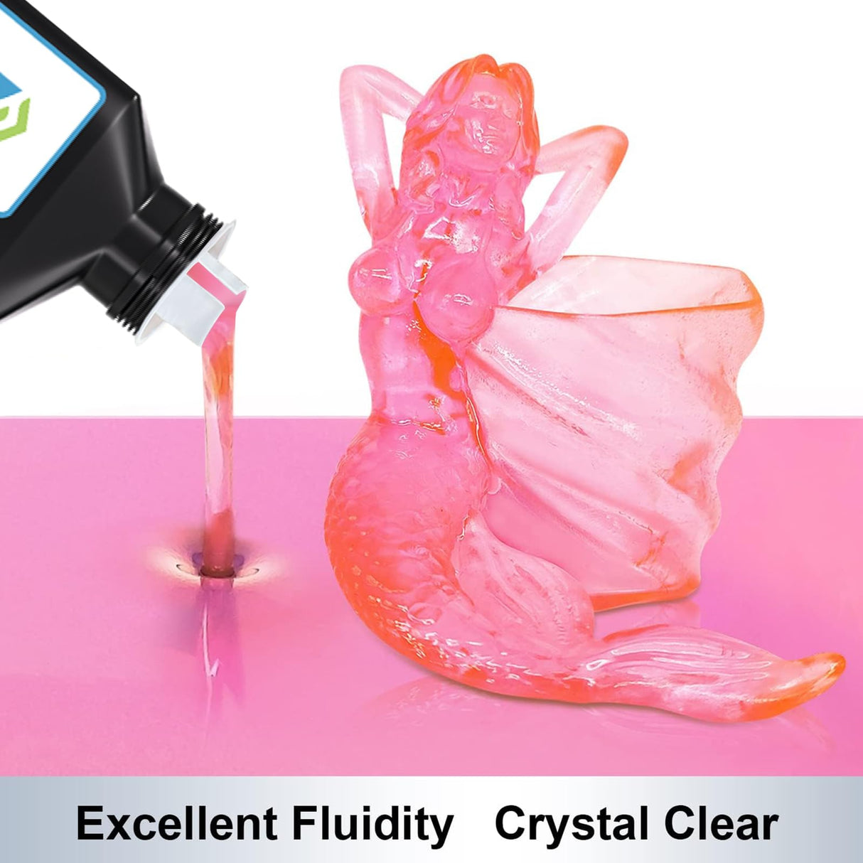 Yousu 3D Printer Resin UTH Nebula, Water Washable Resin Dual Color 3D Printer UV-Resin Rapid LCD UV-Curing Resin 405nm Photopolymer Resin for LCD 3D Printer 1000g, Orange Pink Color Yousu