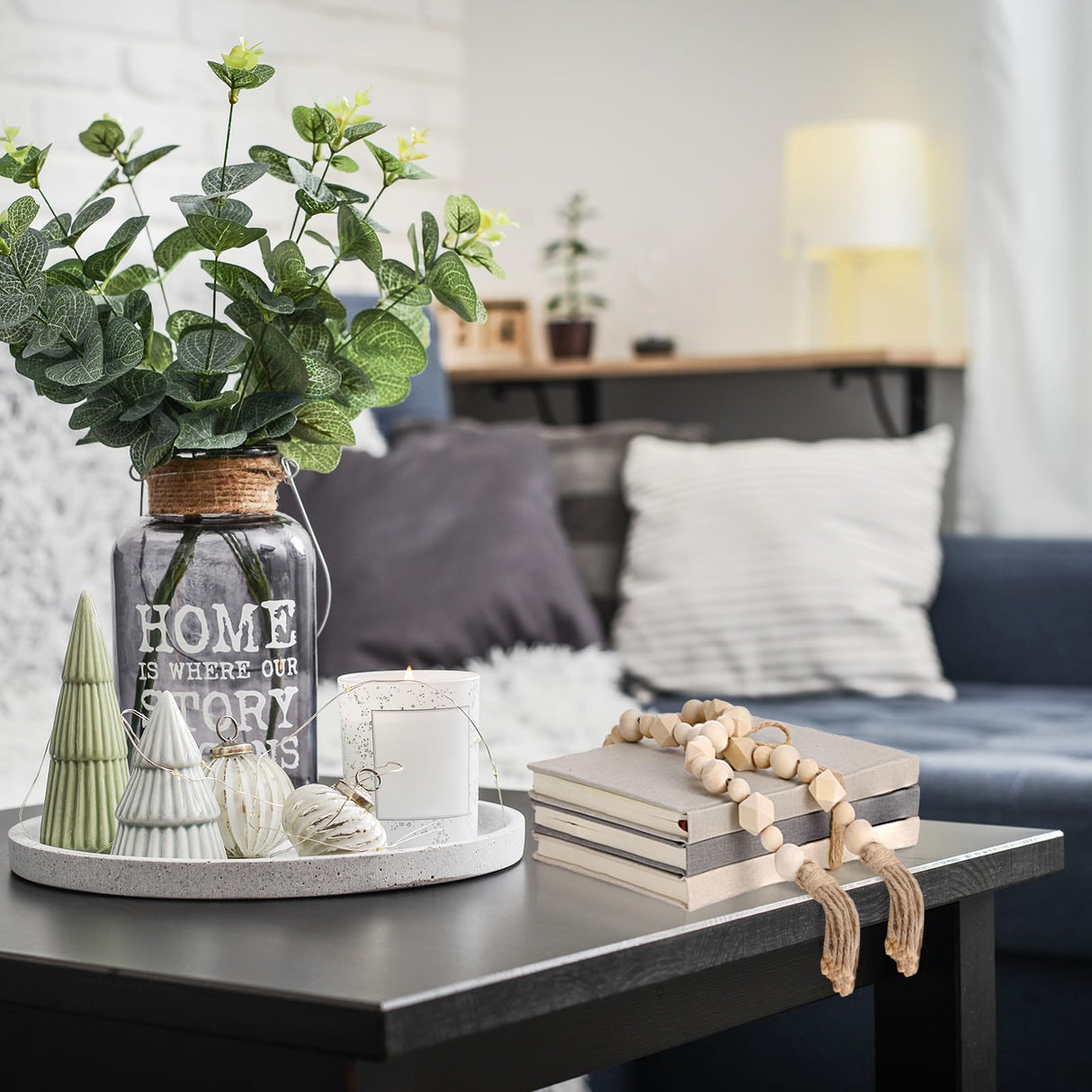 Feifeiya 3 Pieces Faux Decorative Books Set for Home Decor Fake Books for Shelves Coffee Table Stacked Linen Covered Decoration with Wood Bead Bookends Gift for Display in Living Room Farmhouse Feifeiya