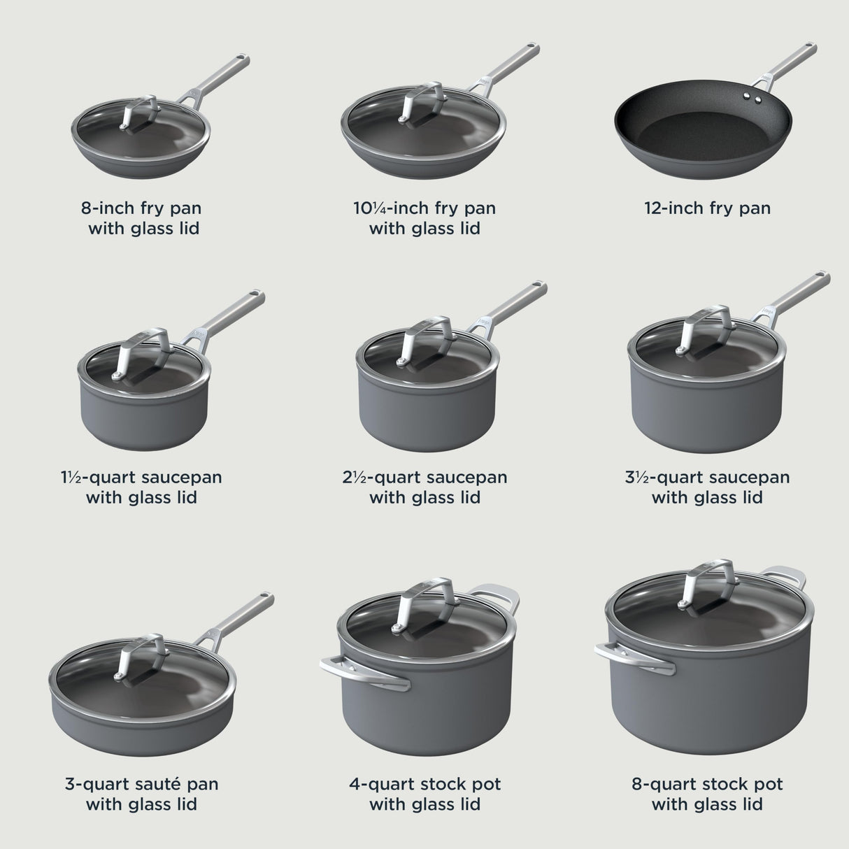 Ninja Cookware, Ninja NeverStick Premium, 16-Piece Pots and Pans Set, Non Stick Frying Pans, Kitchen Essentials, Stock Pot, Sauce Pan, Glass Lids, Saute Pan, All Stovetops, Black, C39900 Ninja