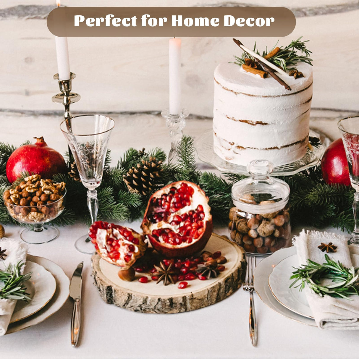 10 Pcs Large Unfinished Wood Slices for Centerpieces, 7-9 inches Wood Rounds for Crafts, Decor Rustic Wood Circles for DIY Crafts, Wedding Decor, Round Wooden Discs Wood Slice Ornaments CYEAH