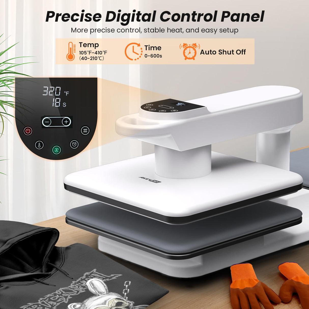 AKEYDIY New 15x15 Swivel Auto Heat Press Machine for T-Shirts, 360° Swing Away Heat Press with Auto Press Release, Heat Up Fast (One-Workstation) AKEYDIY