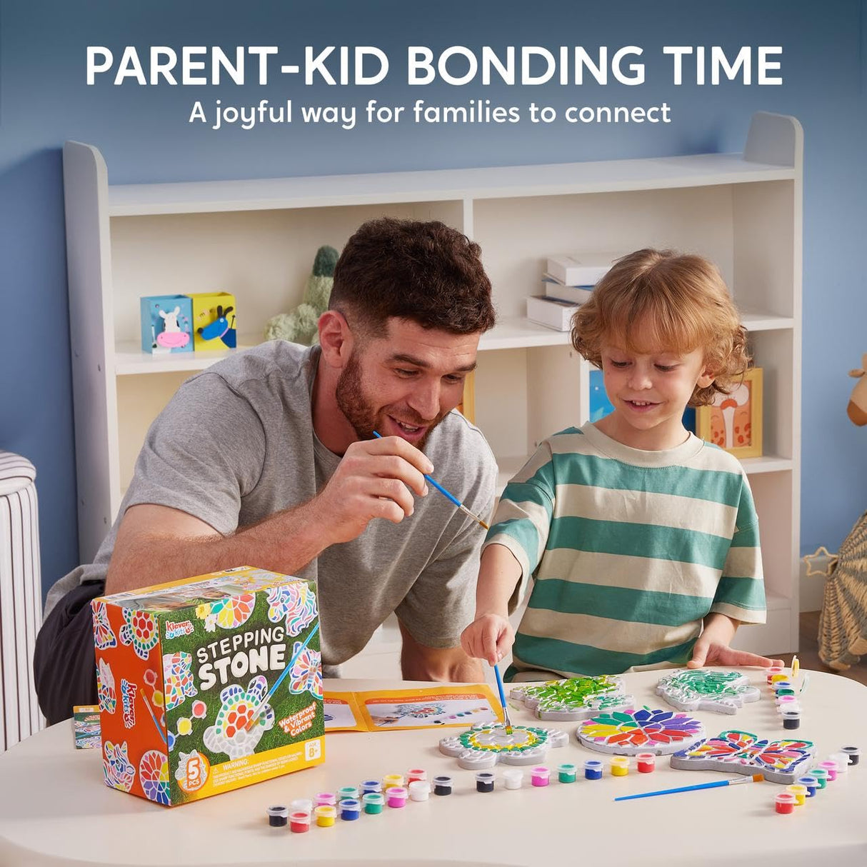 Klever Kits Stepping Stones Painting Kit for Kids - Paint 5 Garden Stones, Ceramic Garden Decor, Unicorn Craft Kits for Boys, Gifts for Boy, Girl Age 8+ Year Old - Summer Gift Klever Kits