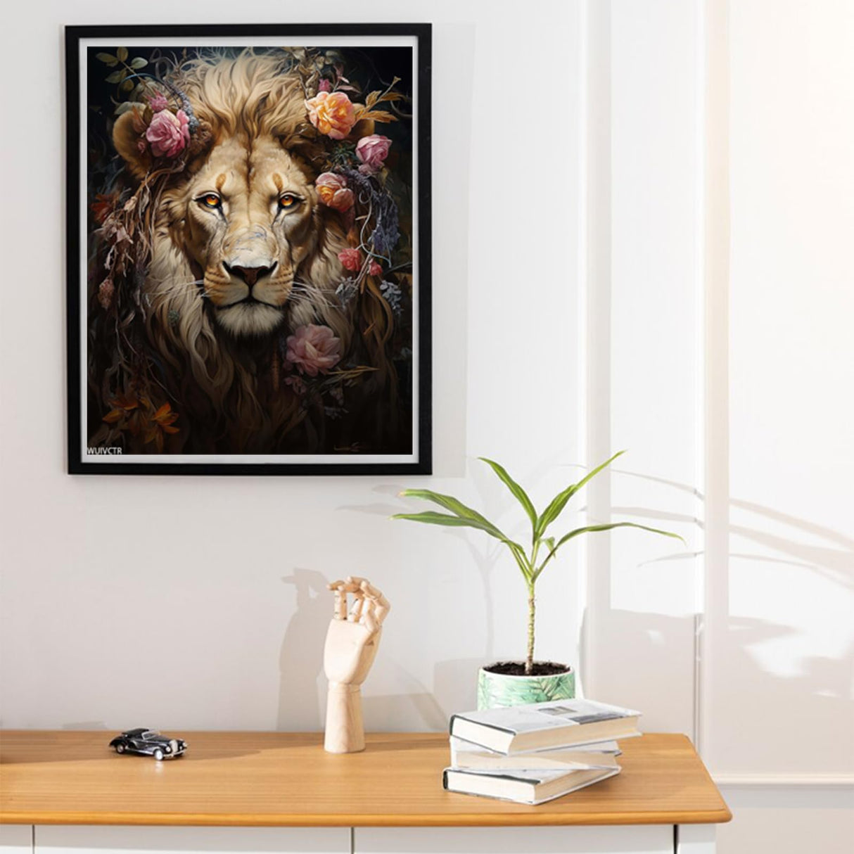 WUIVCTR Paint by Numbers Lion for Adults, Acrylic Oil Painting by Numbers Kits for Beginner with Brushes Paintwork Art Canvas for Home Decor 16x20 inch WUIVCTR