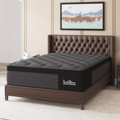 Duchessz Full Mattress, 14 Inch Hybrid Mattresses Black with Gel Memory Foam and Individually Pocket Innerspring Medium Firm for Motion Isolation, Edge Support, 100 Night Trial