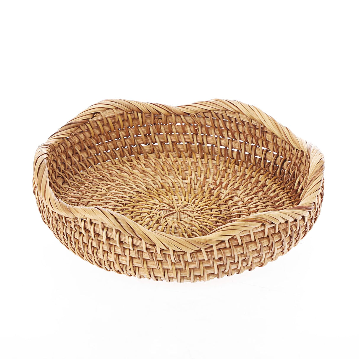 Hipiwe Round Key Basket Bowl for Entryway 7.3" Natural Rattan Fruit Bowl Woven Wicker Basket Serving Tray Rattan Organizer Basket Decorative Baskets for Kitchen Counter Bedside Living Room Hipiwe