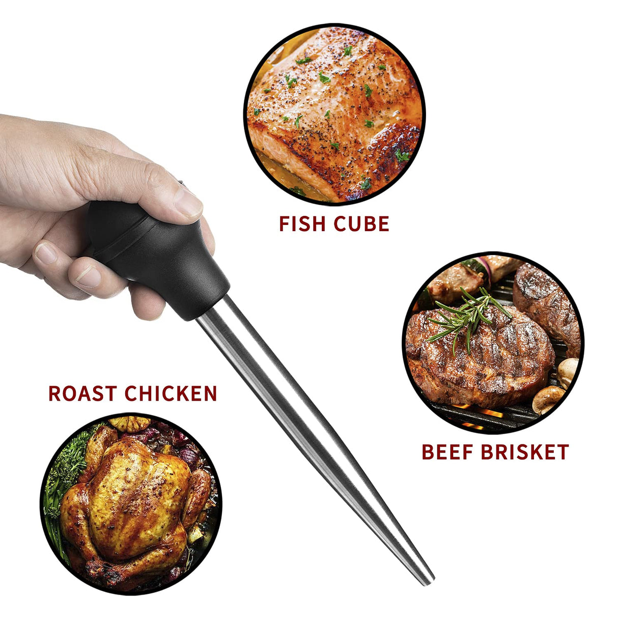 JY COOKMENT Stainless Steel Turkey Baster Baster Syringe for Cooking Meat Injector Set with 2 Marinade Needles 1 Cleaning Brush for Home Baking Kitchen Tool JY COOKMENT
