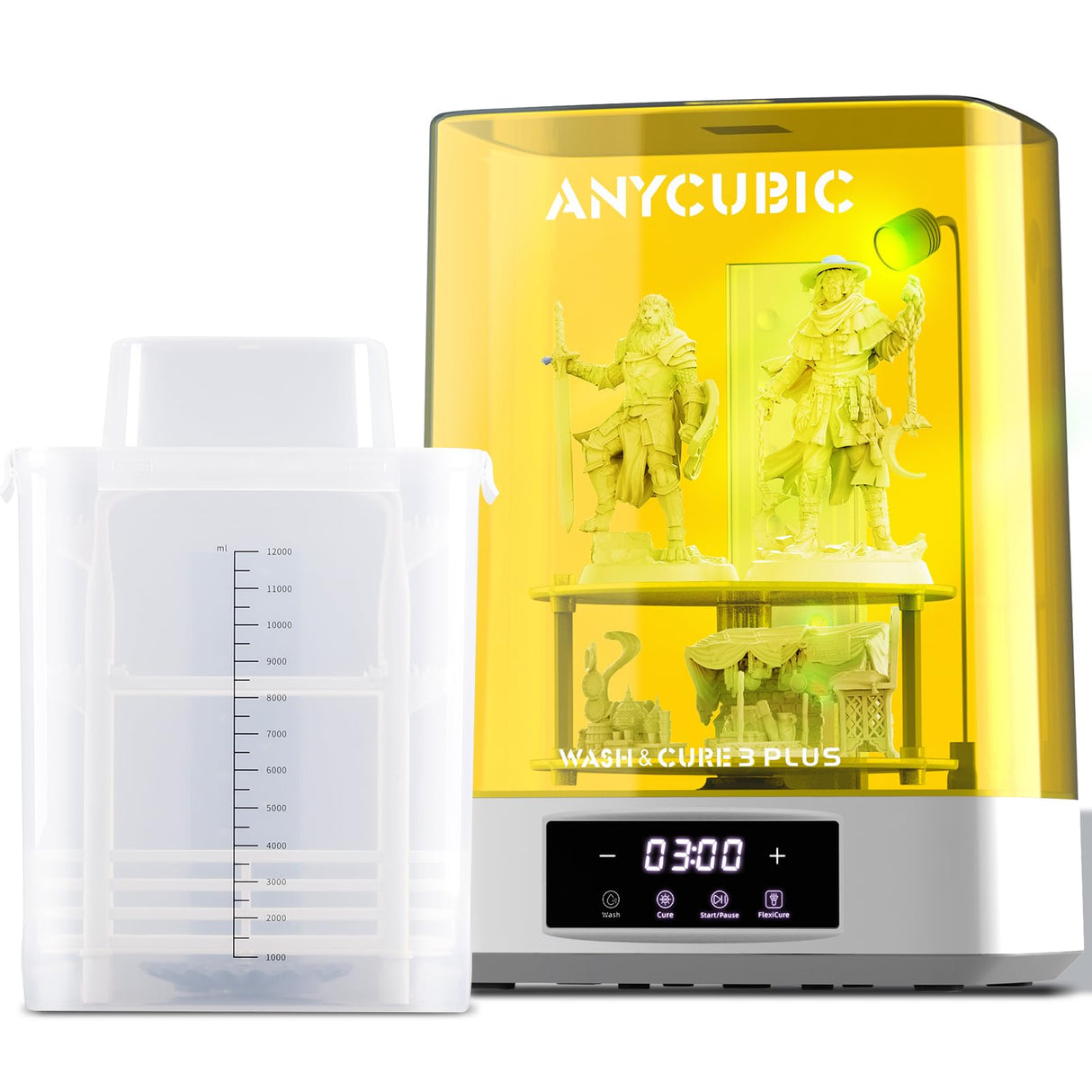 ANYCUBIC Wash & Cure Plus 3.0, Large Size for Anycubic Mono M5s LCD MSLA SLA 3D Printer, Powerful Curing Light, Improved IPA Usage, Cleaning Volume 8.97''x5.03''x10.23'' ANYCUBIC