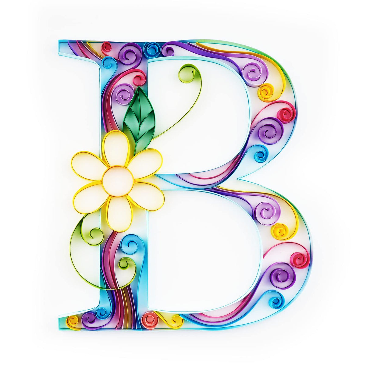 Uniquilling Quilling Kit, 8 * 10-in Letters B Paper Filigree Kits with Quilling Tools& Using Manual, Paper Quilling Kits, DIY Quilling Artwork Modern Wall Art for Living Room Uniquilling