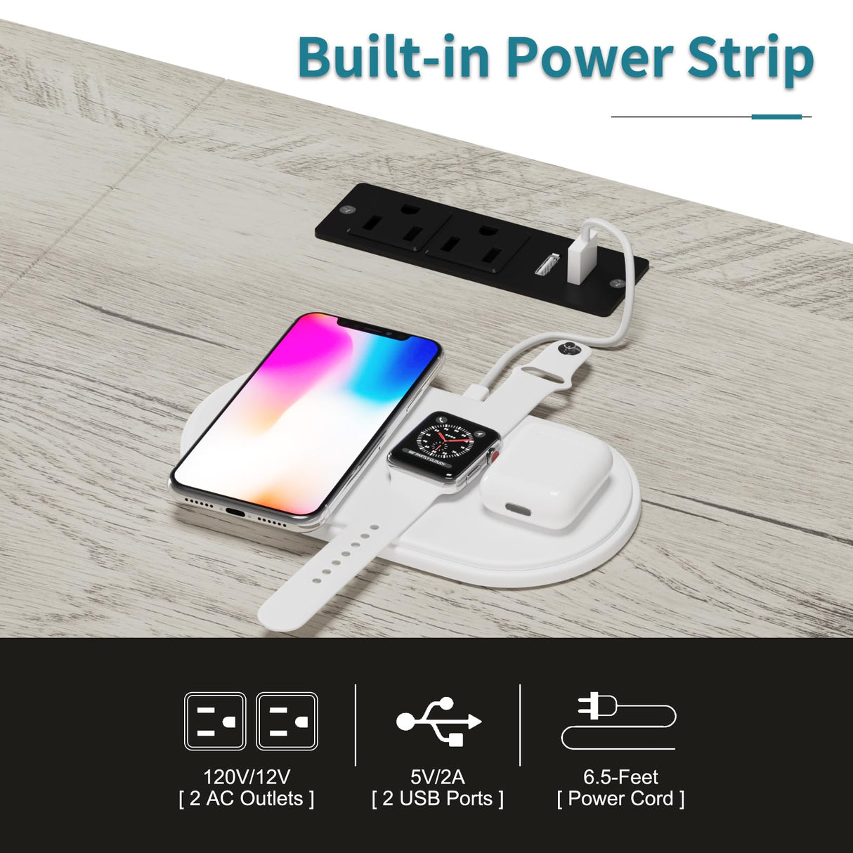 LUMTOK 55W 2-in-1 Dresser with Hanging Rack, 10 Drawers Dresser for Bedroom,Dressers with Fabric Drawers,LED Lights, Charging Station and Hanging Racks for Bedroom (Greige) LUMTOK