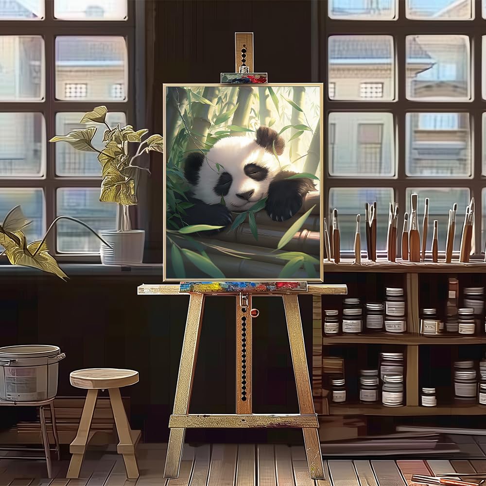 Natuyalo Panda Paint by Numbers Kit for Adults - Animal Paint by Number on Canvas Without Frame, DIY Acrylic Painting for Ideal Gift Home Wall Decor (16x20 Inch) Natuyalo