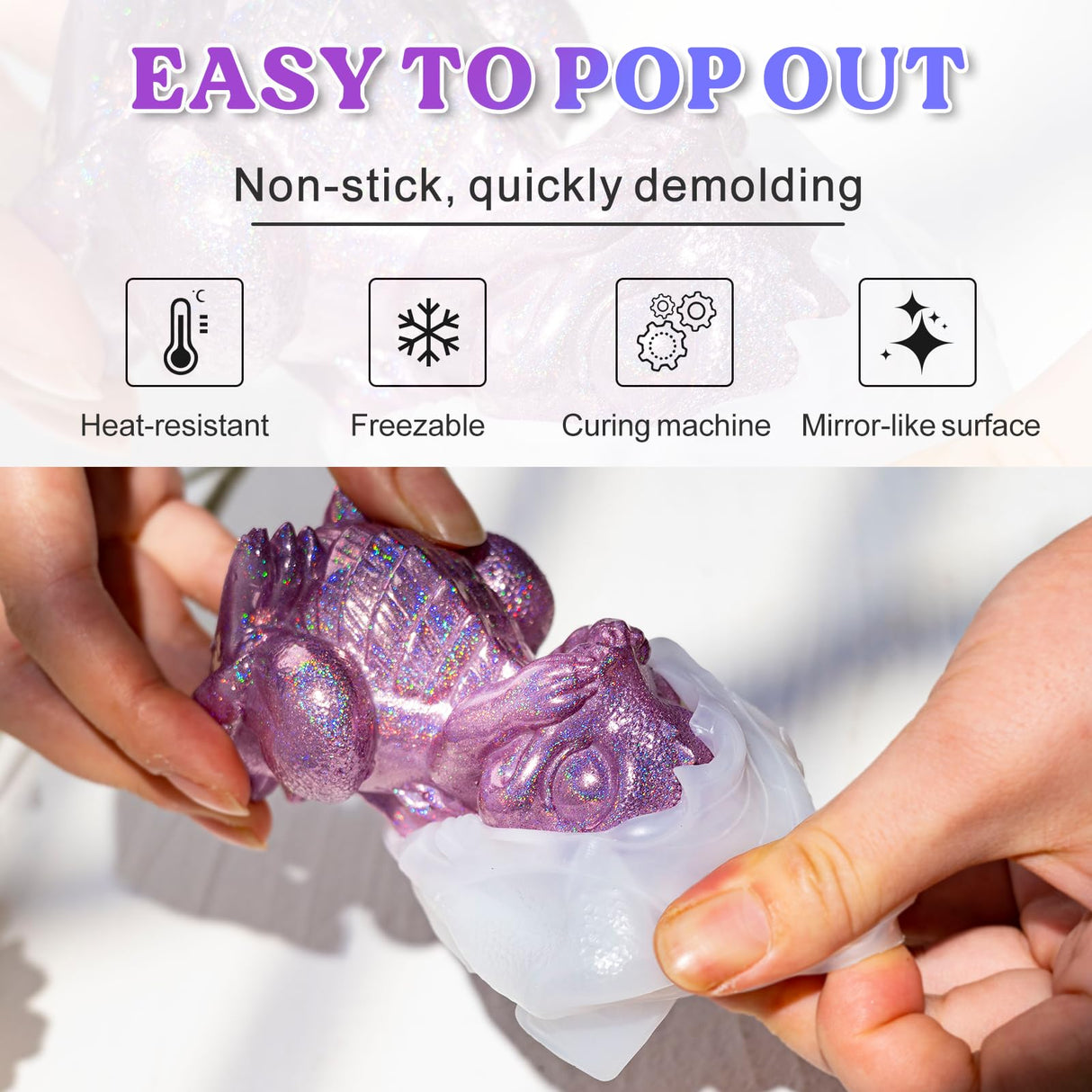 LET'S RESIN Dragon Resin Molds, Hear, Speak, See No Evil 3 Pcs Dragon Epoxy Resin Molds, Lively 3D Animal Silicone Molds for Epoxy Resin, Art Craft, Gift LET'S RESIN