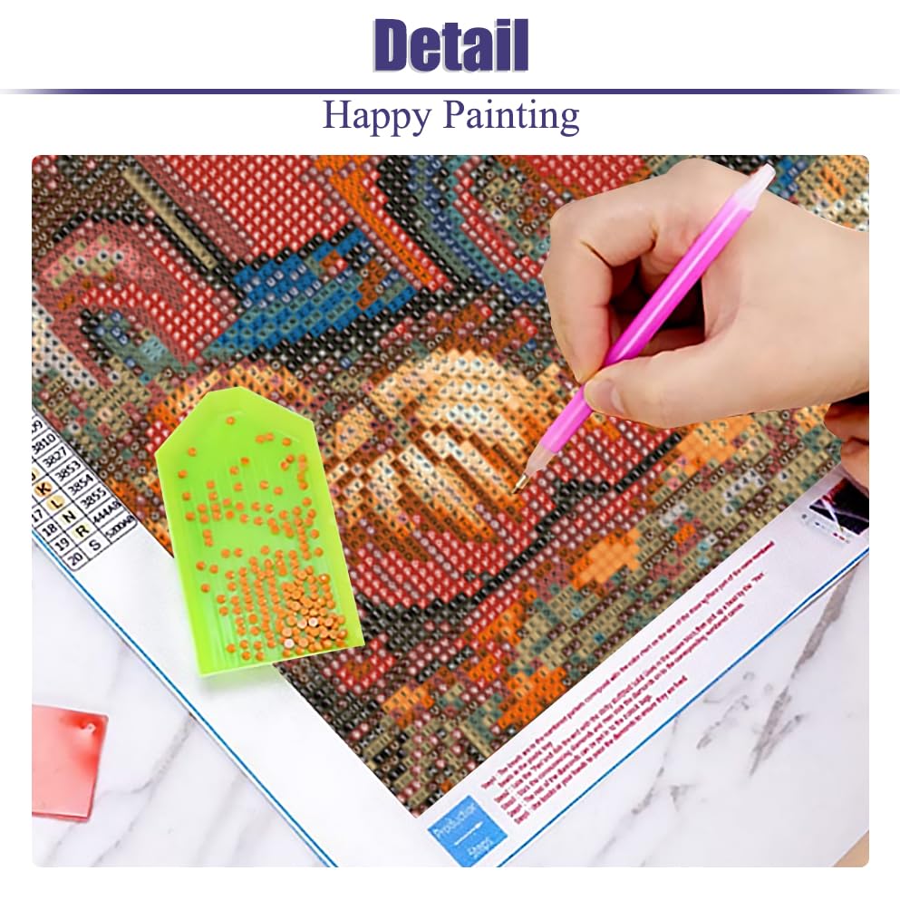 Canrichshop Autumn Pumpkin 5D Diamond Art Kits for Adults,Truck Diamond Painting Kits for Beginners,Fall Full Drill Diamond Paintings,Paint by Diamonds for Wall Decor 14x14inch Canrichshop