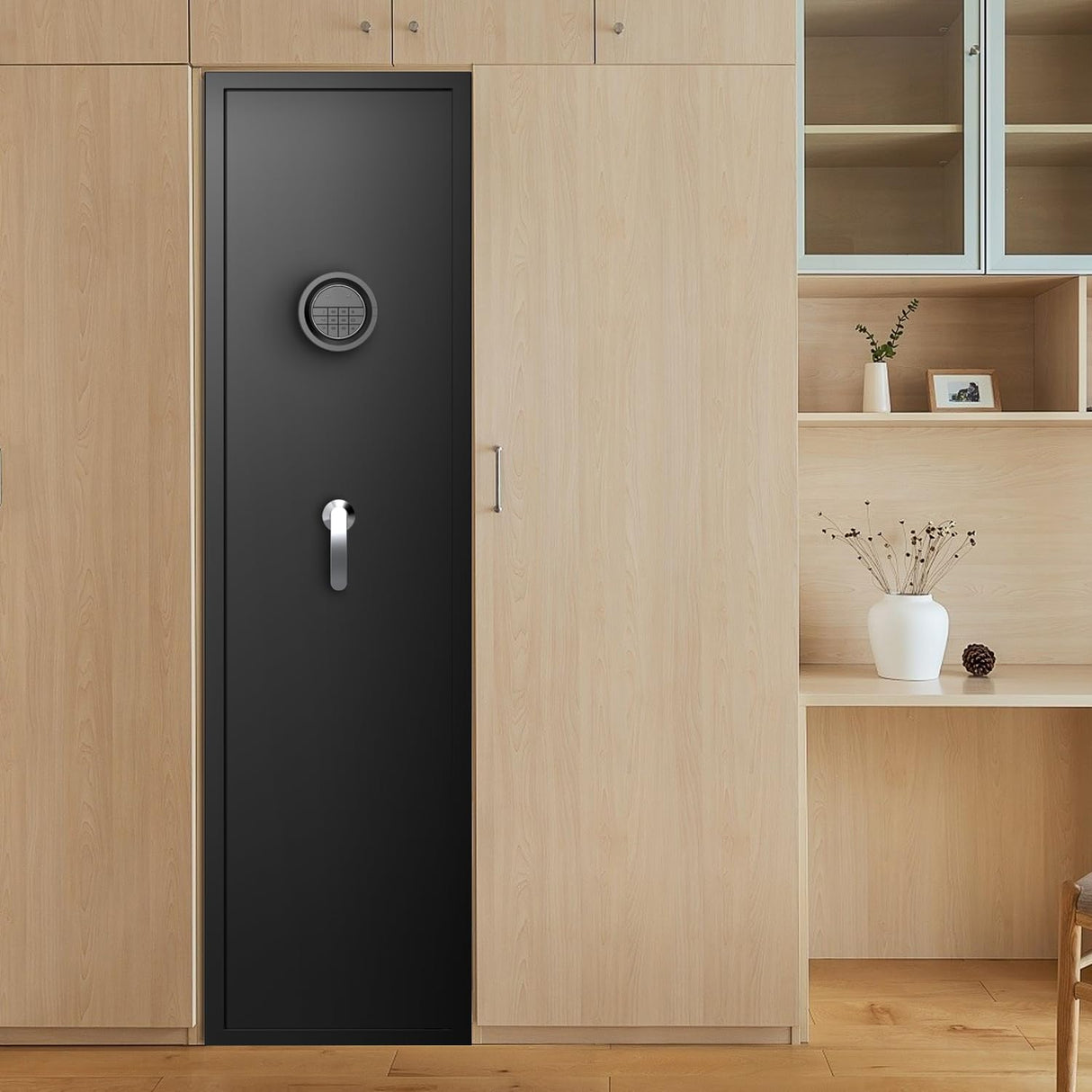 Emasme Gun Safe, Gun Cabinet 6-8 Gun Safe for Rifles and Pistols, Rifle Safe Gun Locker Gun Storage with Adjustable Shelves for Long Gun and Shotgun Rifle Safes for Home (All in one 6-8 Guns Digital) Emasme