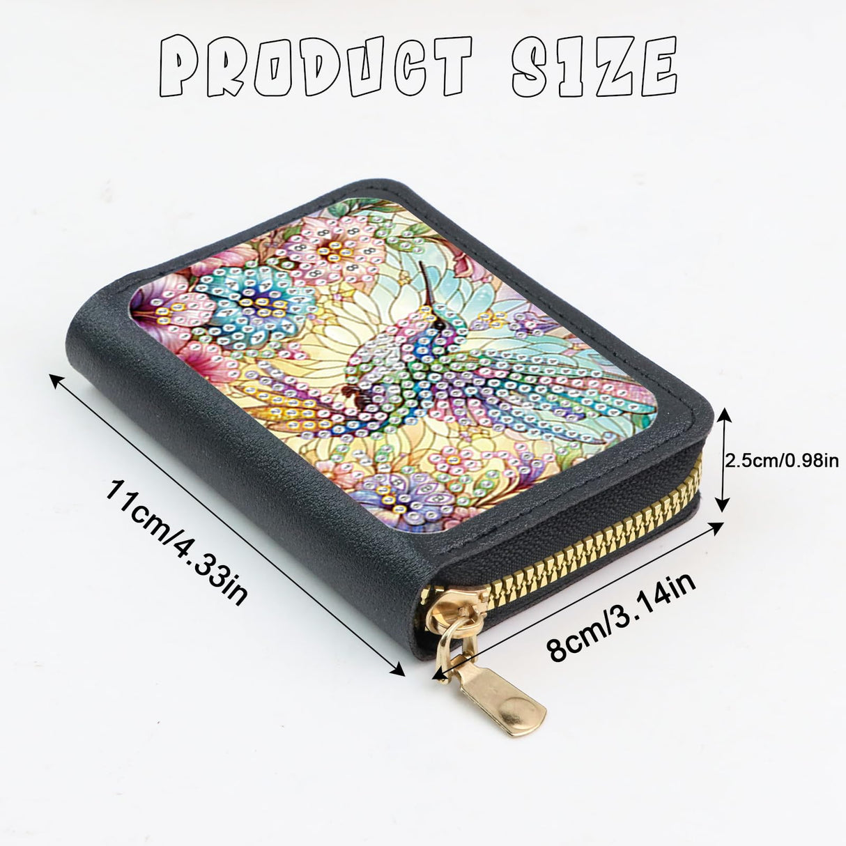 JISHSHAY Diamond Painting Credit Card Holder Hummingbird Diamond Art Credit Card Wallet Bird Gem Art Wallet Gem Painting Coin Purse Mosaic Kits for Adults Billfold Animal Embroidery Kit Billfold JISHSHAY