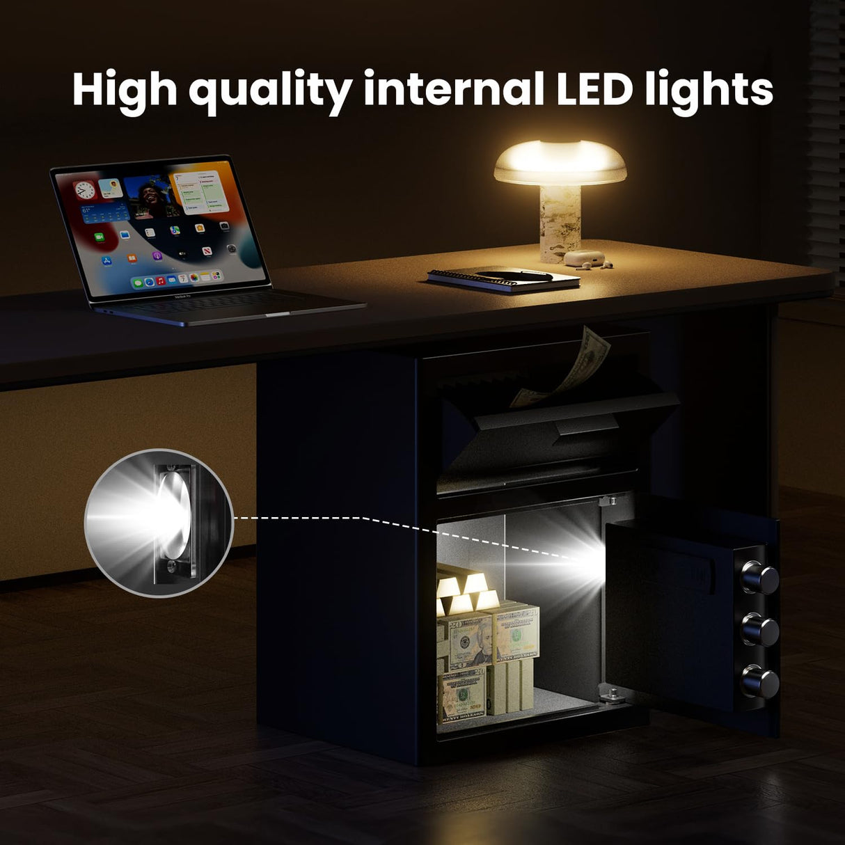 Depository Drop Safe 2.6 Cubic Feet, Xdeer Front Drop Slot Lock Box with Digital Combinatio, Silent Deposit Safe Box, Security Money Safe for Cash Slips Expense Business Office Home coin locker XDeer