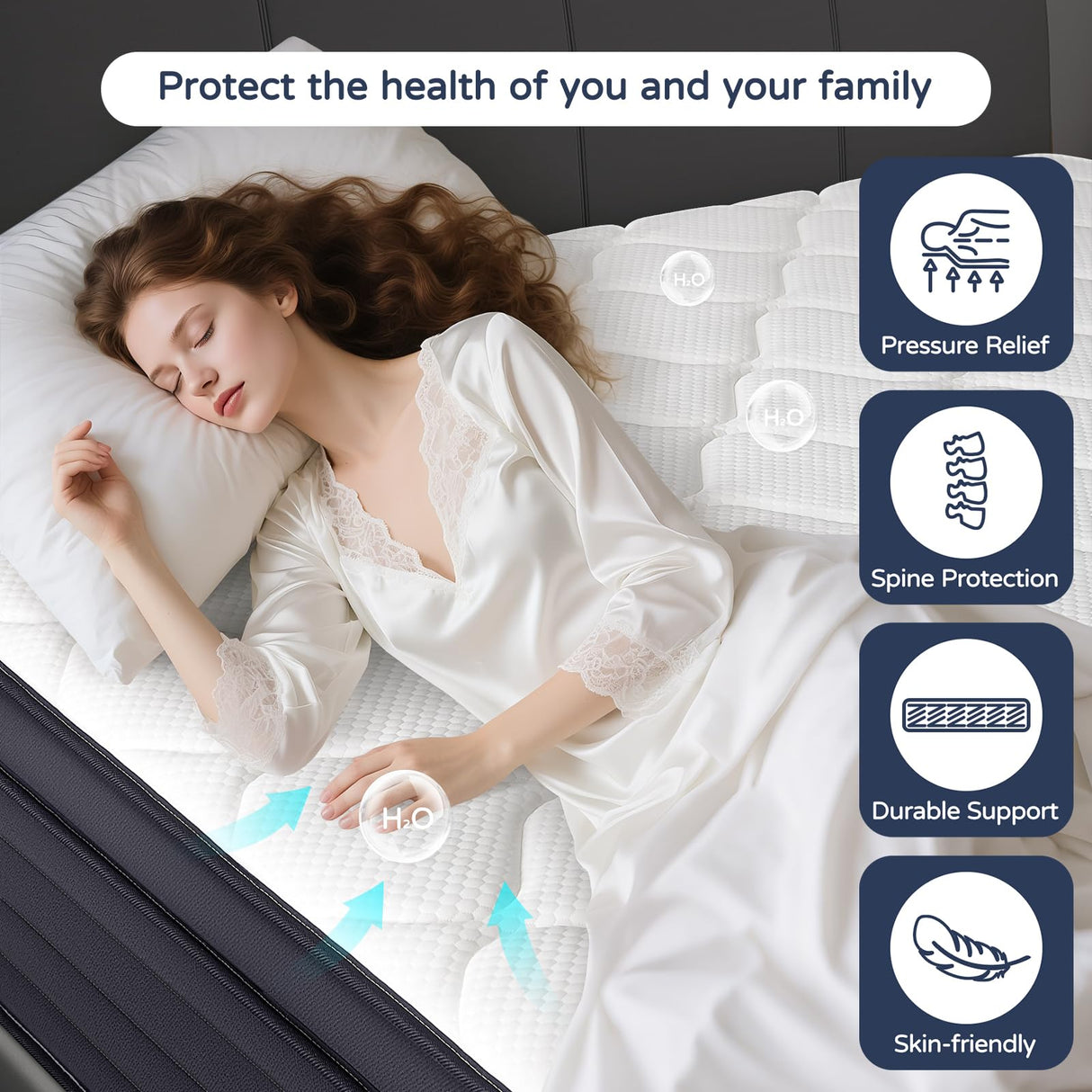 SIMARTH Full Mattress 10 Inch Memory Foam Hybrid Mattress with Motion Isolation and Pressure Relief, Strong Edge Support, Pocket Spring Full Size Mattres in a Box SIMARTH